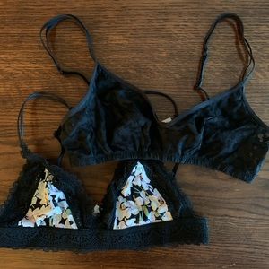 Pair of Lace Bralettes, XS